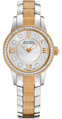 Accutron Vit/Roséguldstonat stål Ø28 mm