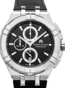 Aikon Quartz Chronograph Svart/Läder Ø44 mm