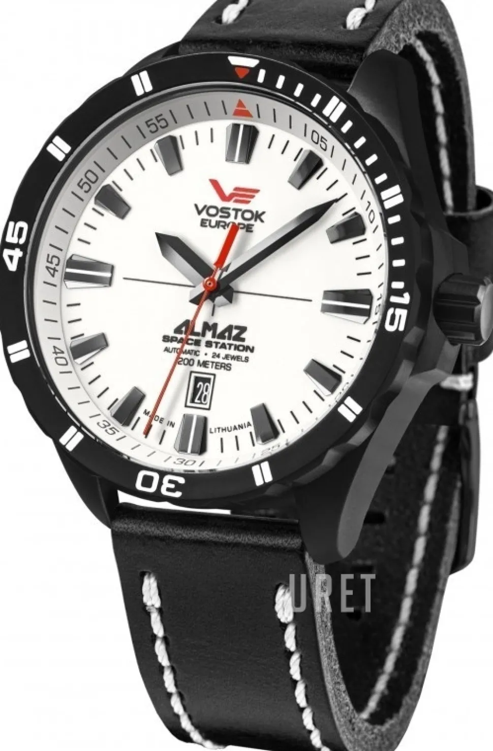 Almaz Vit/Läder Ø47 mm