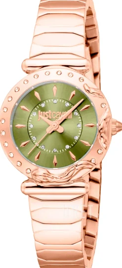 Animalier Stella Snake Grön/Roséguldstonat stål Ø28 mm