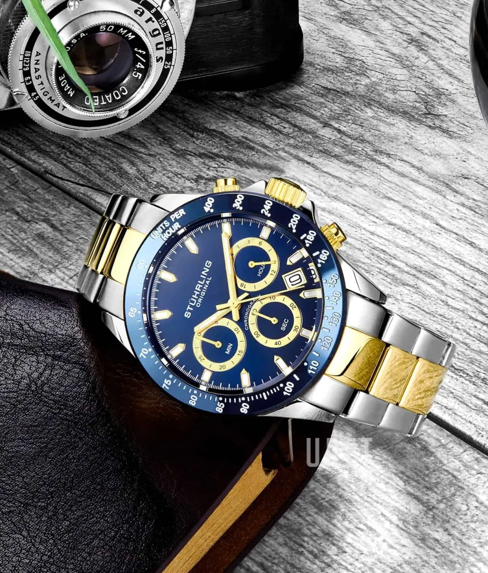 Aquadiver Blå/Gulguldtonat stål Ø45 mm