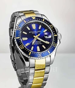 Aquadiver Blå/Gulguldtonat stål Ø42 mm