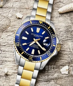 Aquadiver Blå/Gulguldtonat stål Ø42 mm