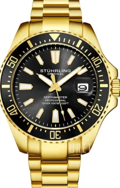 Aquadiver Svart/Gulguldtonat stål Ø42 mm