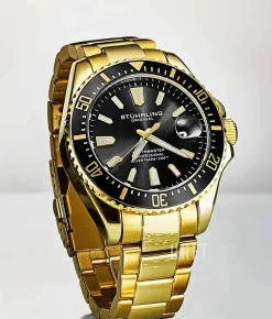 Aquadiver Svart/Gulguldtonat stål Ø42 mm