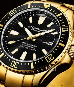 Aquadiver Svart/Gulguldtonat stål Ø42 mm