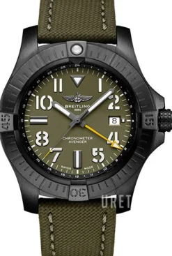 Avenger Automatic Gmt 45 Grön/Läder Ø45 mm