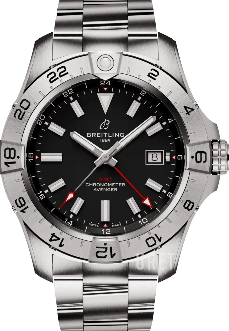 Avenger Automatic GMT 44 Svart/Stål Ø44 mm