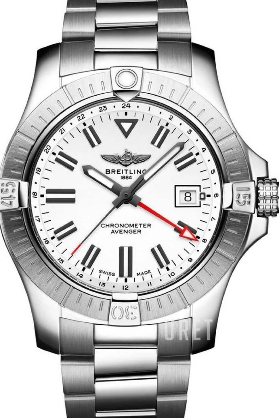 Avenger Automatic Gmt 43 Vit/Stål Ø43 mm