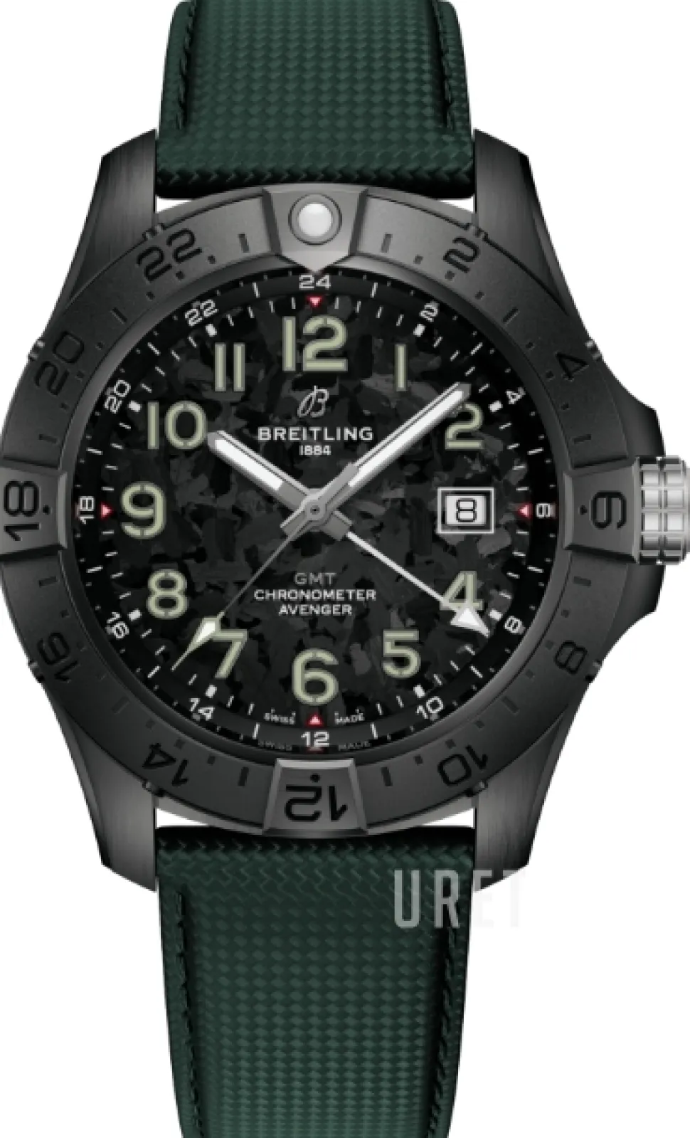 Avenger Automatic GMT 44 Night Mission Svart/Läder Ø44 mm