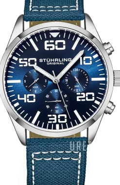 Aviator Blå/Läder Ø42 mm