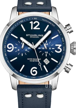 Aviator Blå/Läder Ø45 mm