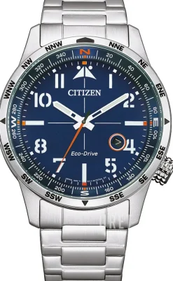 Aviator Blå/Stål Ø43 mm