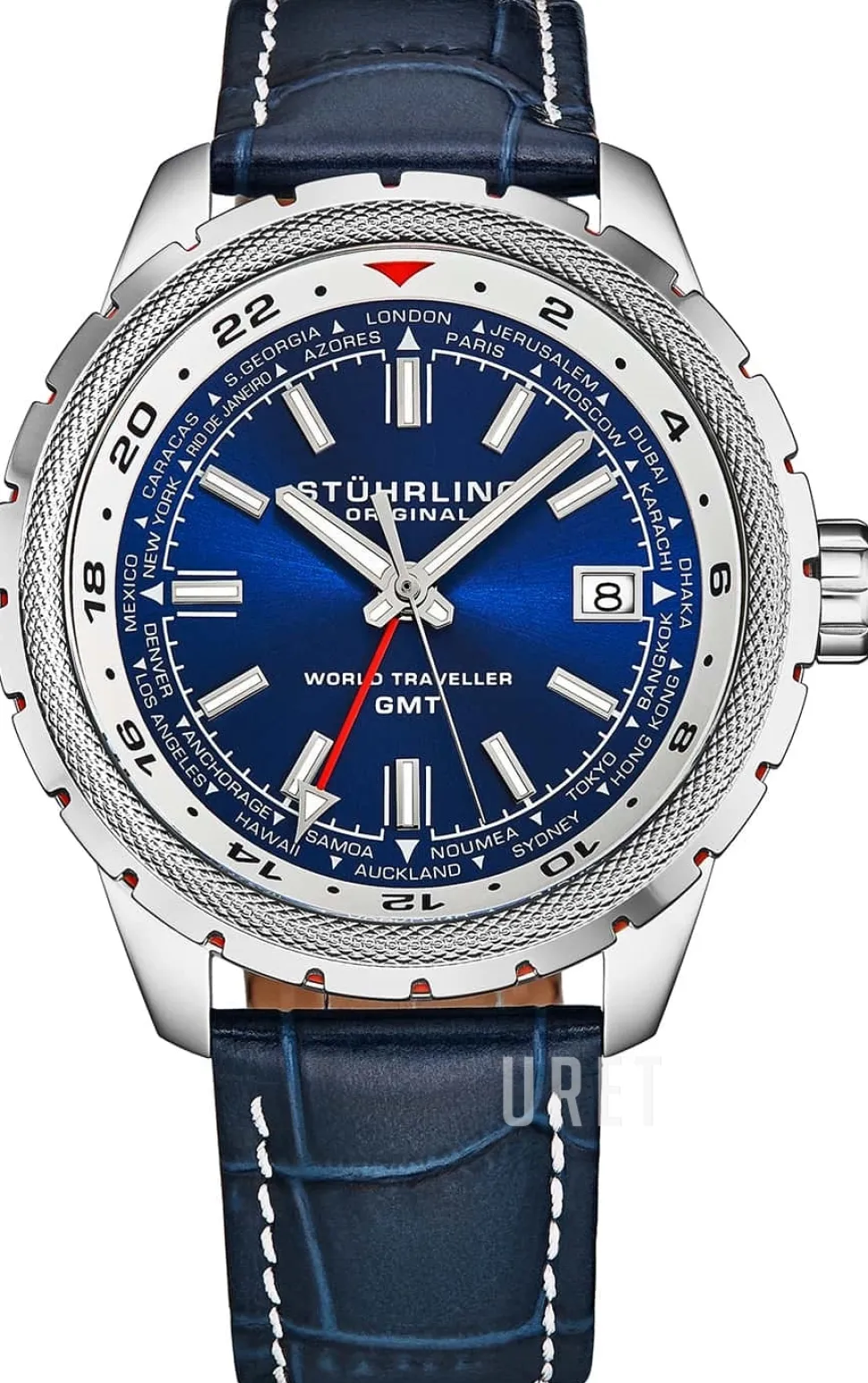 Aviator Global Voyager Blå/Läder Ø42 mm