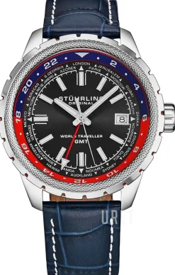 Aviator Global Voyager Svart/Läder Ø42 mm