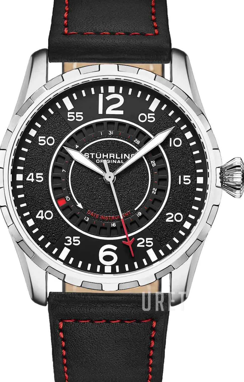 Aviator Svart/Läder Ø44 mm