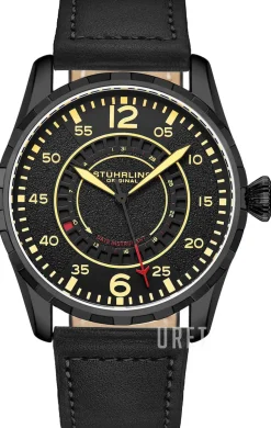 Aviator Svart/Läder Ø44 mm