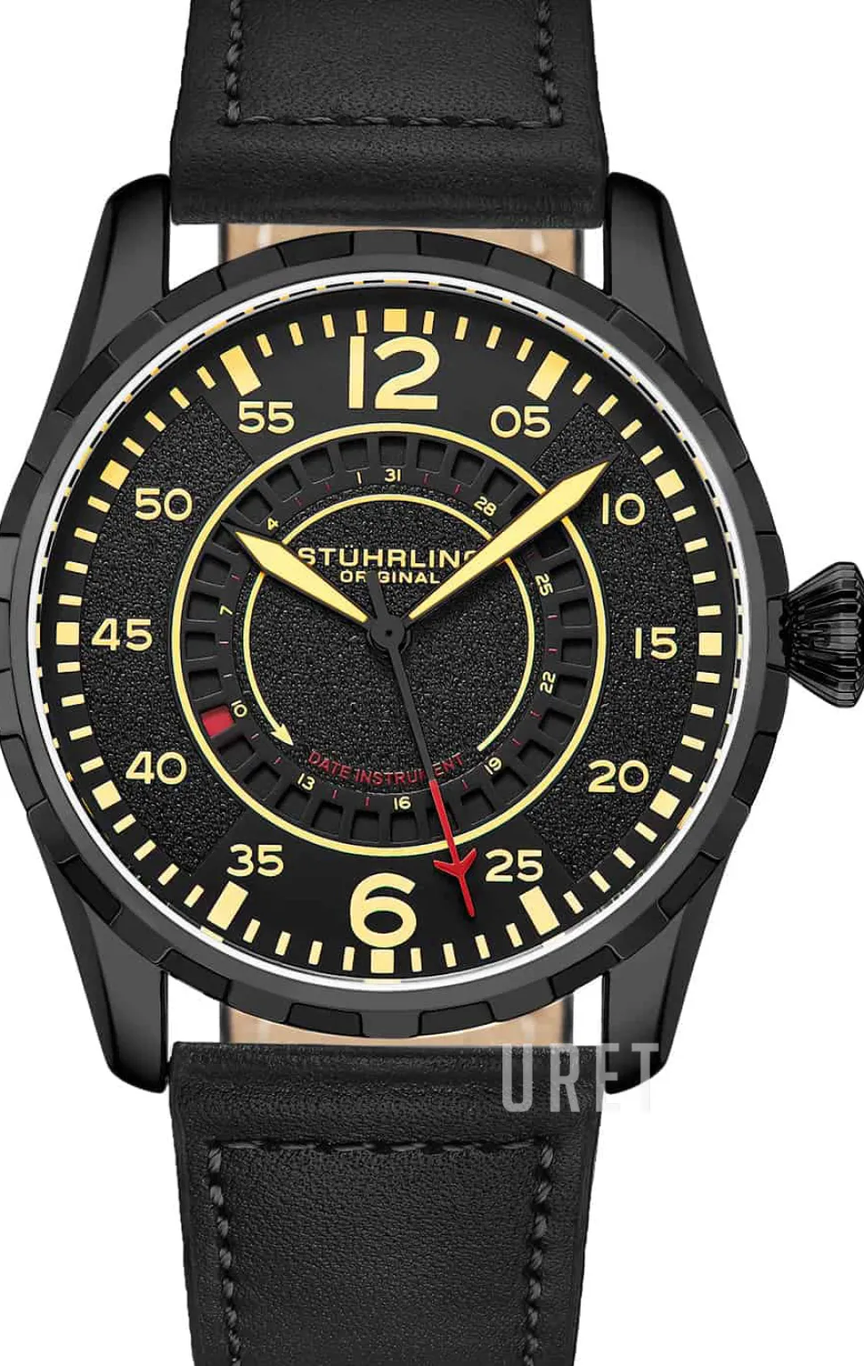 Aviator Svart/Läder Ø44 mm