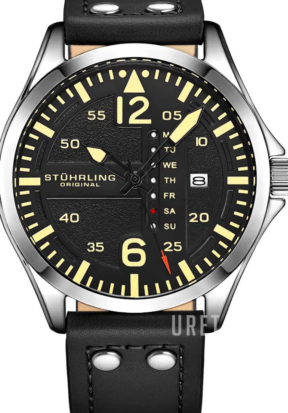 Aviator Svart/Läder Ø41 mm