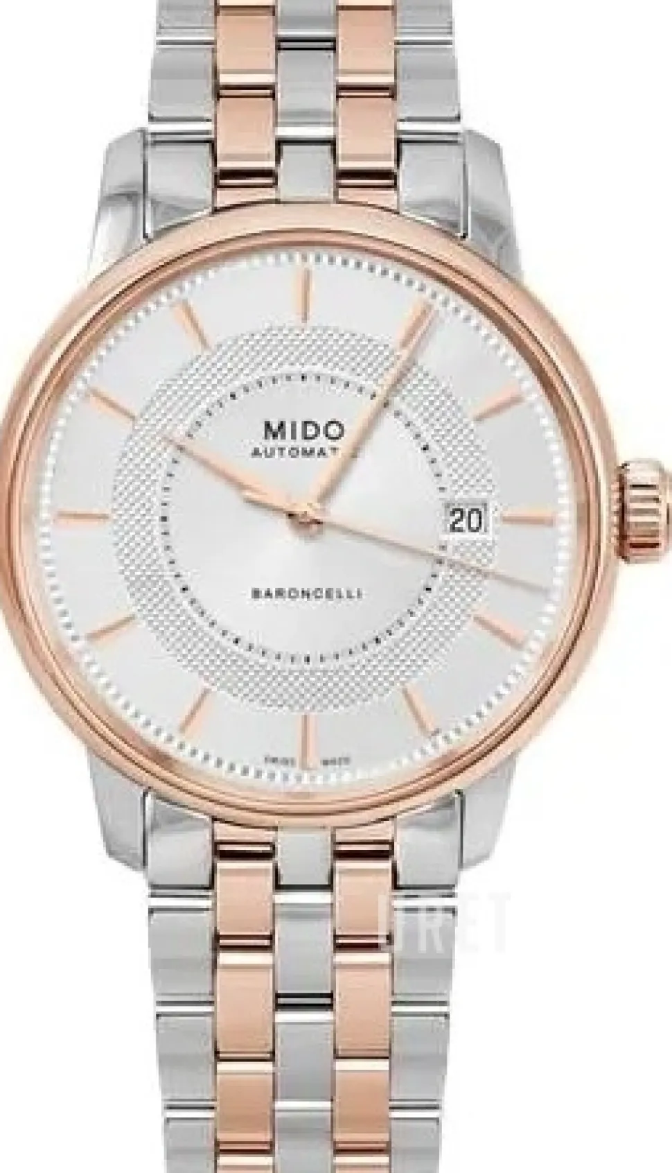 Baroncelli Silverfärgad/Roséguldstonat stål Ø39 mm