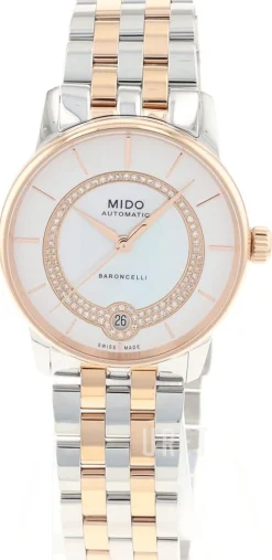 Baroncelli Vit/Roséguldstonat stål Ø33 mm