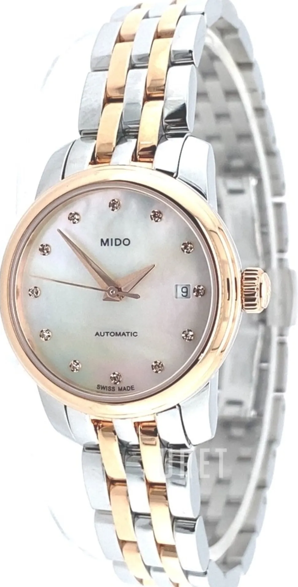 Baroncelli Vit/Roséguldstonat stål Ø25 mm