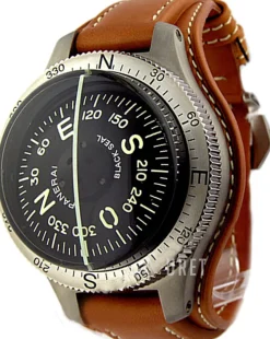 Black Seal Compass Svart/Läder Ø60 mm