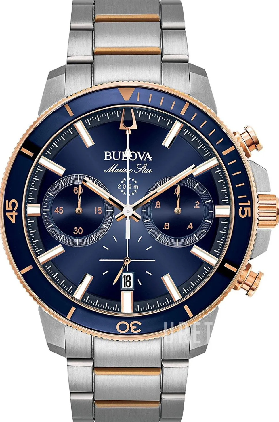 Blå/Roséguldstonat stål Ø45 mm