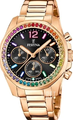 Boyfriend Svart/Roséguldstonat stål Ø38 mm