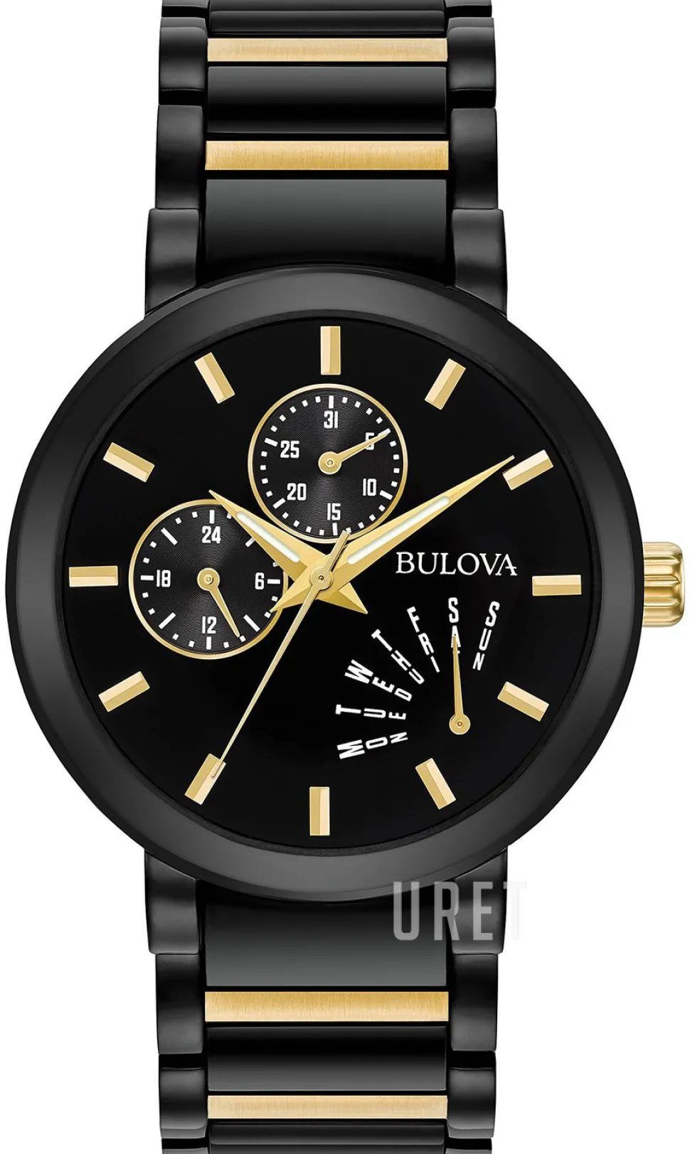 Bracelet Svart/Gulguldtonat stål Ø45 mm