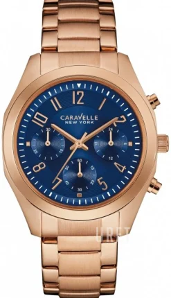 Caravelle Blå/Roséguldstonat stål Ø36 mm