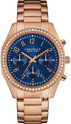 Caravelle Blå/Roséguldstonat stål Ø36 mm
