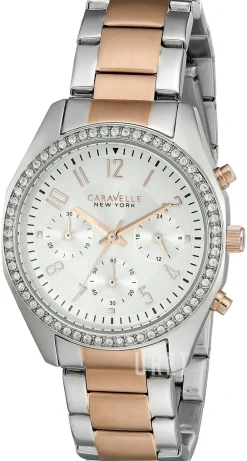 Caravelle Silverfärgad/Roséguldstonat stål Ø36 mm