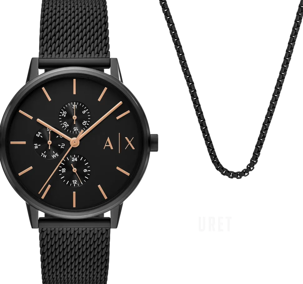 Cayde Svart/Stål Ø42 mm