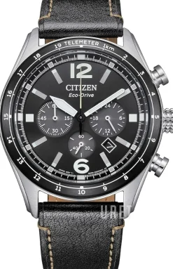 Chrono Svart/Läder Ø43 mm