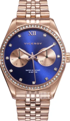 Classic Blå/Roséguldstonat stål Ø36 mm