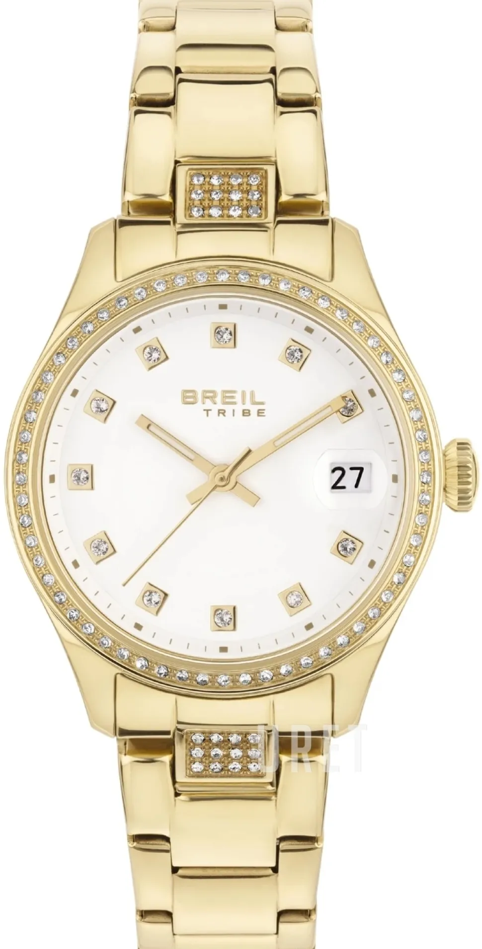 Classic Elegance Vit/Guldtonat stål Ø32 mm