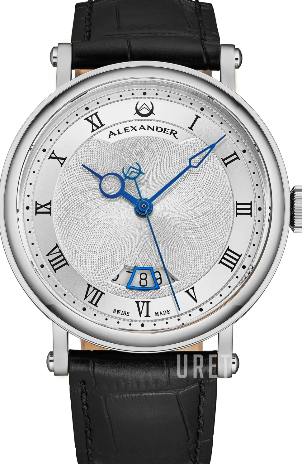 Classic Silverfärgad/Läder Ø43 mm