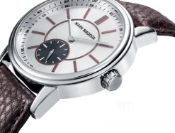 Classic Silverfärgad/Läder Ø42 mm