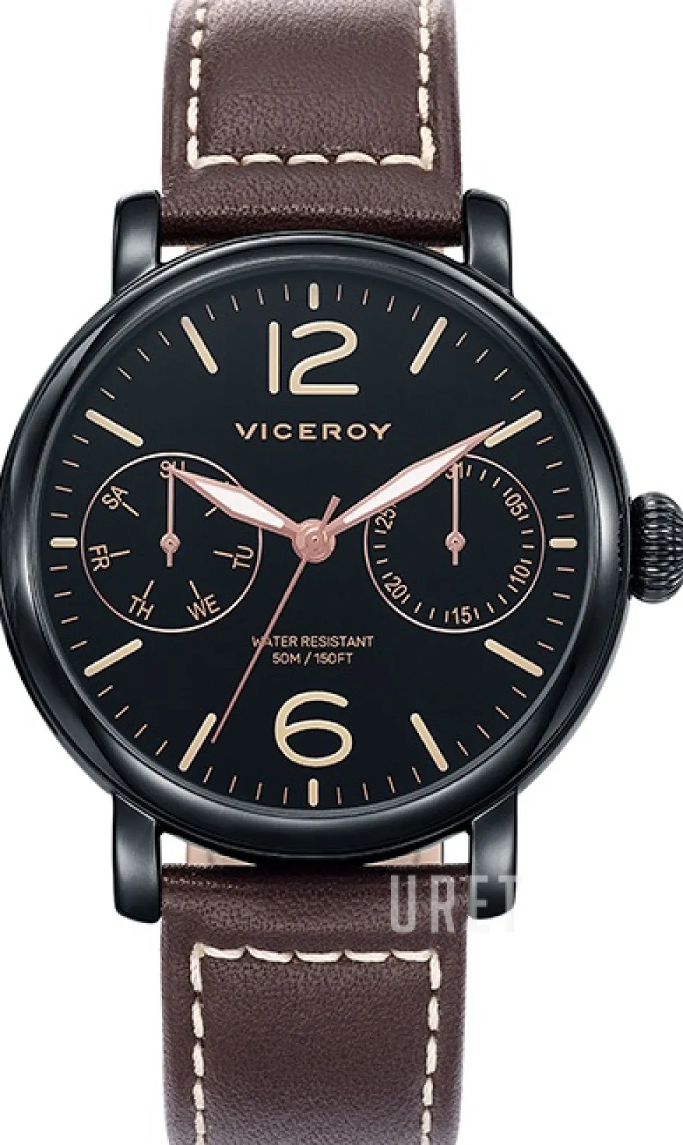 Classic Svart/Läder Ø42 mm