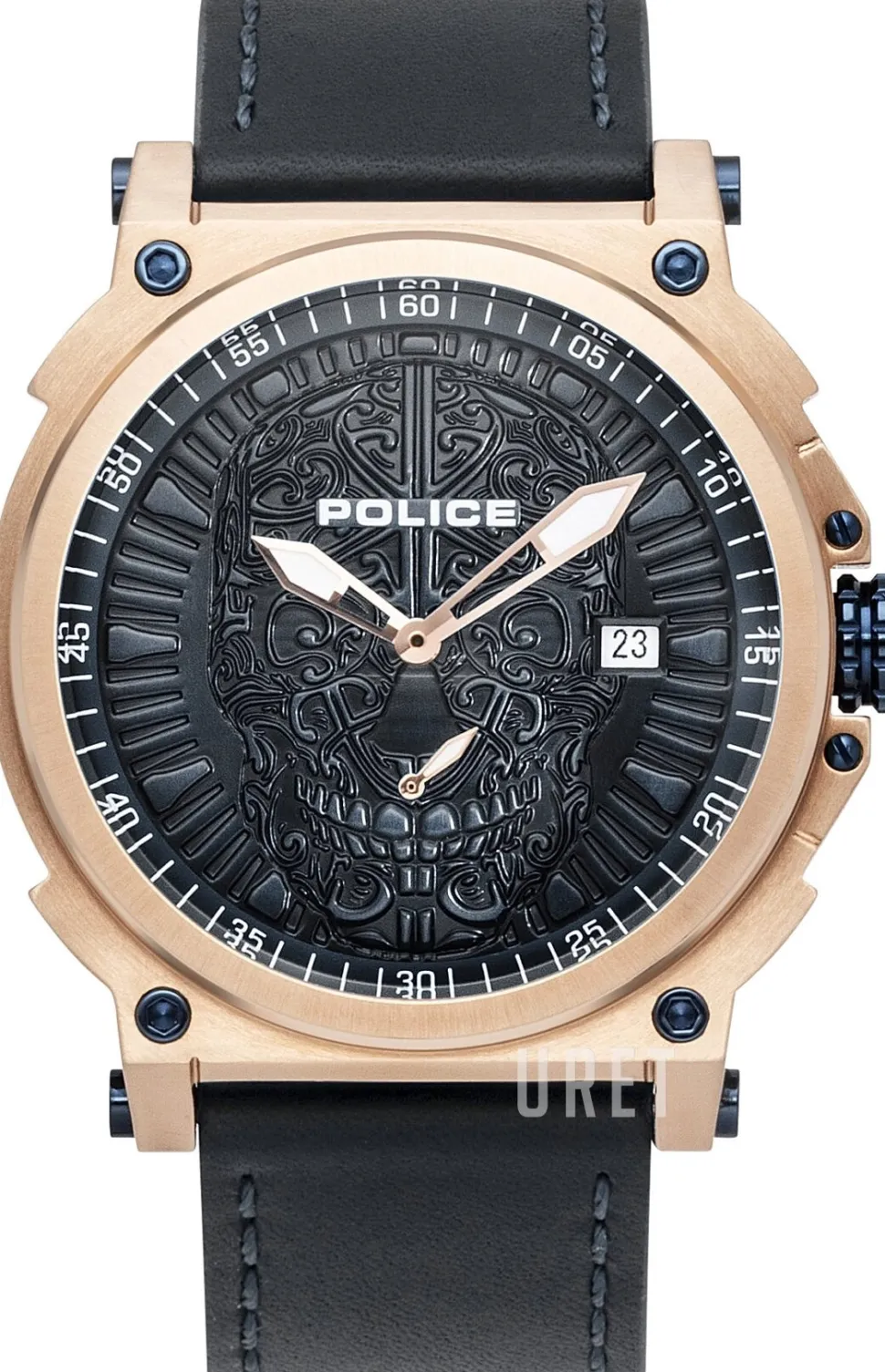 Compass Blå/Läder Ø48 mm