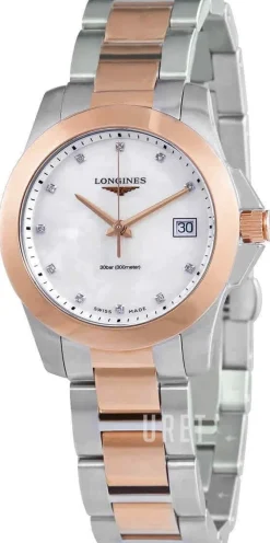 Conquest Ladies Vit/Roséguldstonat stål Ø34 mm