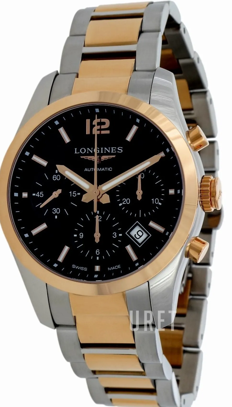 Conquest Svart/18 karat roséguld Ø41 mm