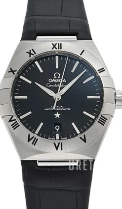 Constellation Co-Axial 39Mm Svart/Läder Ø39 mm