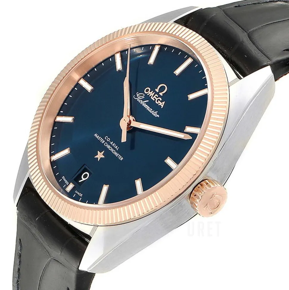 Constellation Globemaster Co-Axial Chronometer 39mm Blå/Läder Ø39 mm