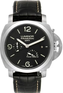 Contemporary Luminor 1950 3 Days GMT Power Reserve Automatic Svart/Läder Ø44 mm