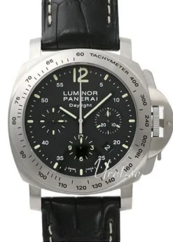 Contemporary Luminor Chrono Daylight Svart/Läder Ø44 mm