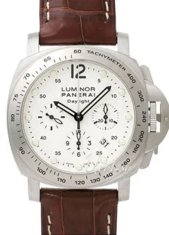 Contemporary Luminor Chrono Daylight Vit/Läder Ø44 mm