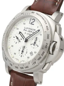 Contemporary Luminor Chrono Daylight Vit/Läder Ø44 mm