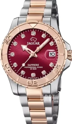 Couple Diver Röd/Roséguldstonat stål Ø34 mm